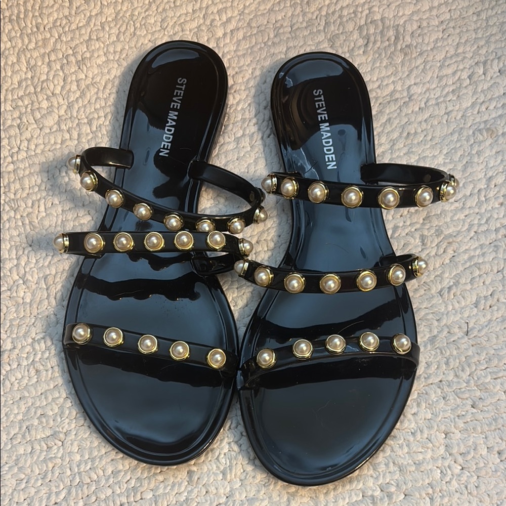 Steve Madden Black Studded Sandals